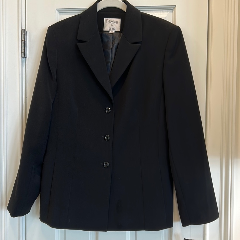 Collections for Le Suit NWT Black Lined Fitted Blazer w/ Front Pockets sz10 NWT
